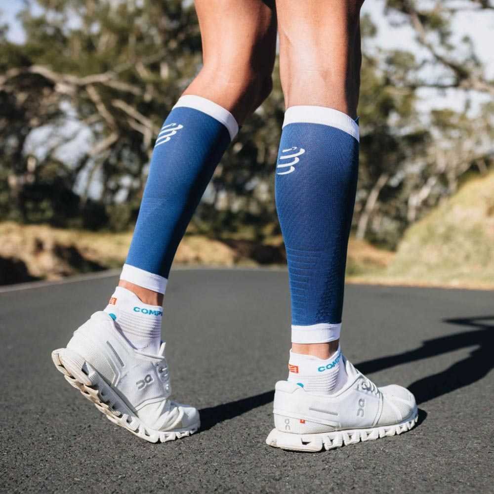 Opaski Compressport R2 3.0 Calf Sleeves U Niebieskie