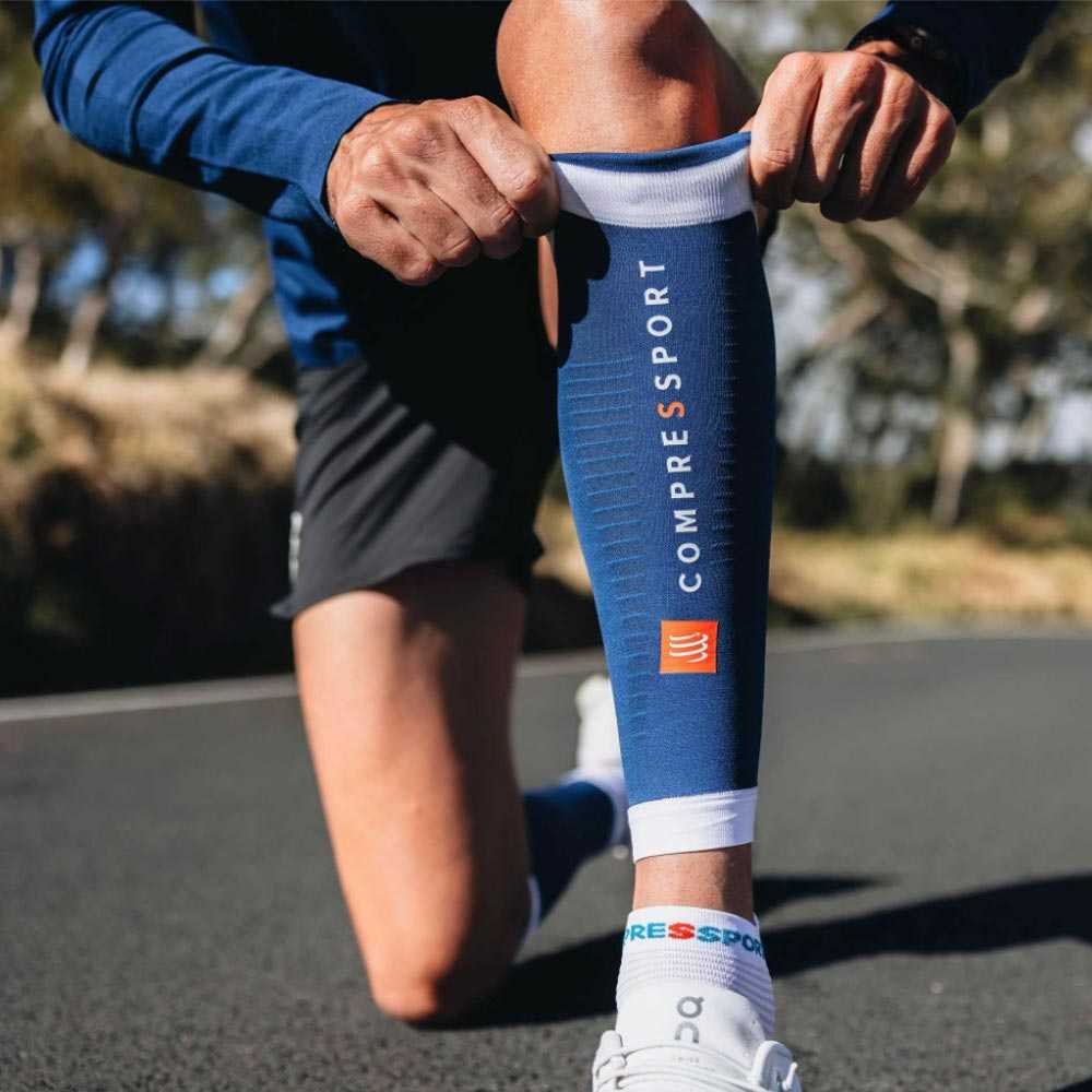 Opaski Compressport R2 3.0 Calf Sleeves U Niebieskie