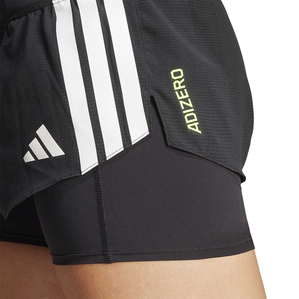 Spodenki adidas Adizero Running 2in1 W Czarno-Białe