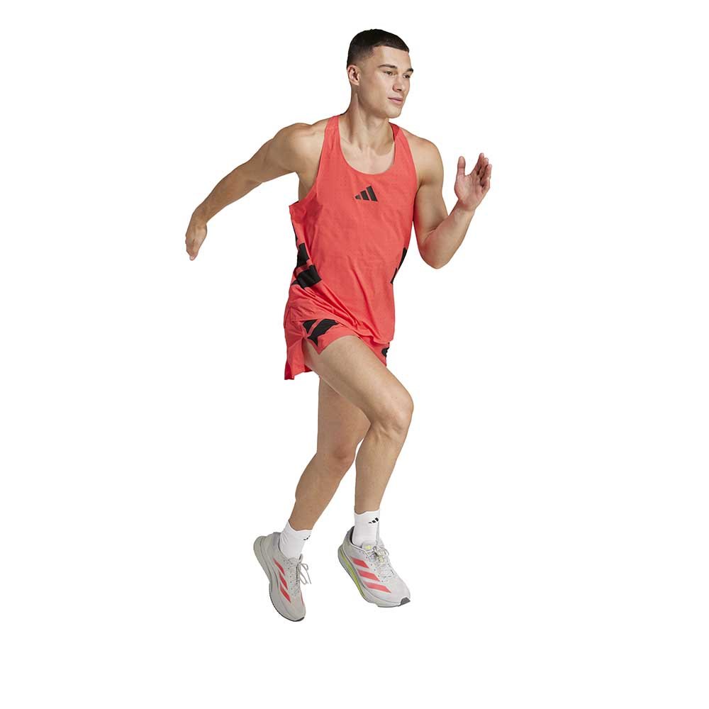 Koszulka adidas Adizero Road to Records Singlet M Czerwono-Czarna