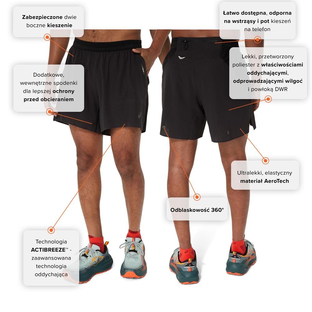 Spodenki Asics Fujitrail Elite Short M Czarne