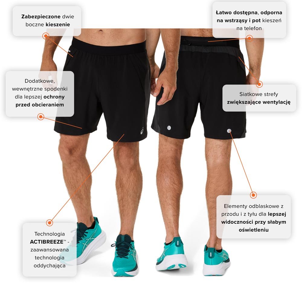 Spodenki Asics Road 7 In Short M Czarne