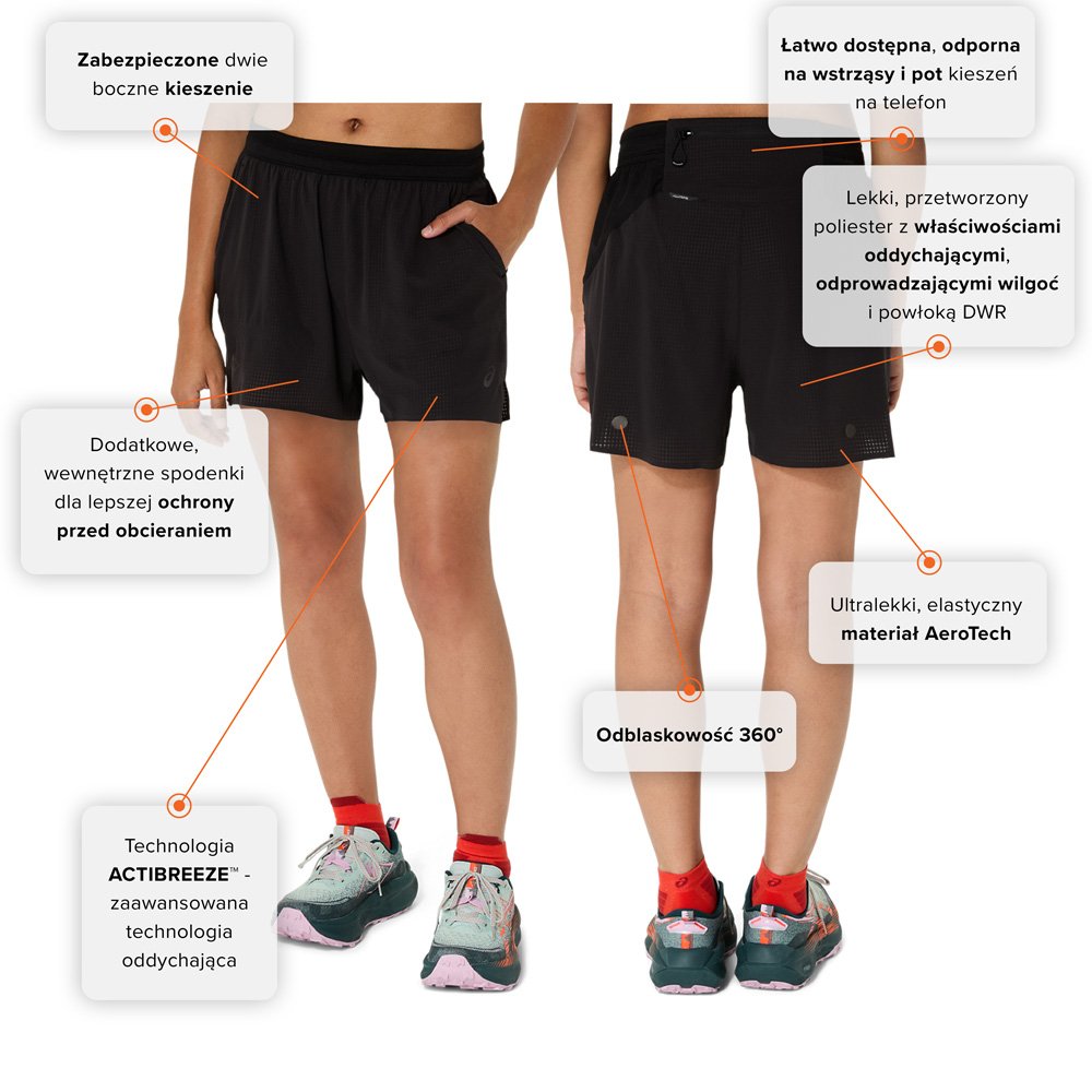 Spodenki Asics Fujitrail Elite Short W Czarne