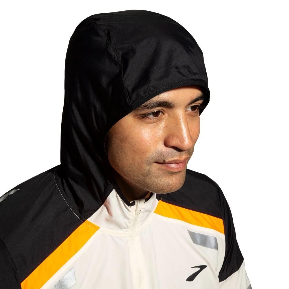 Kurtka Brooks Run Visible Jacket 2.0 M Biało-pomarańczowa