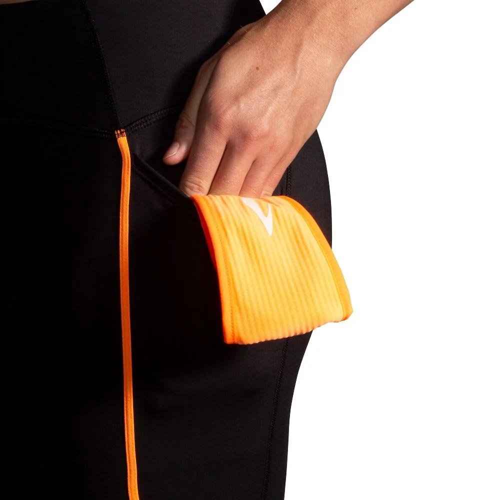 Spodnie Brooks Run Visible Tight 2.0 W Czarno-Pomarańczowe