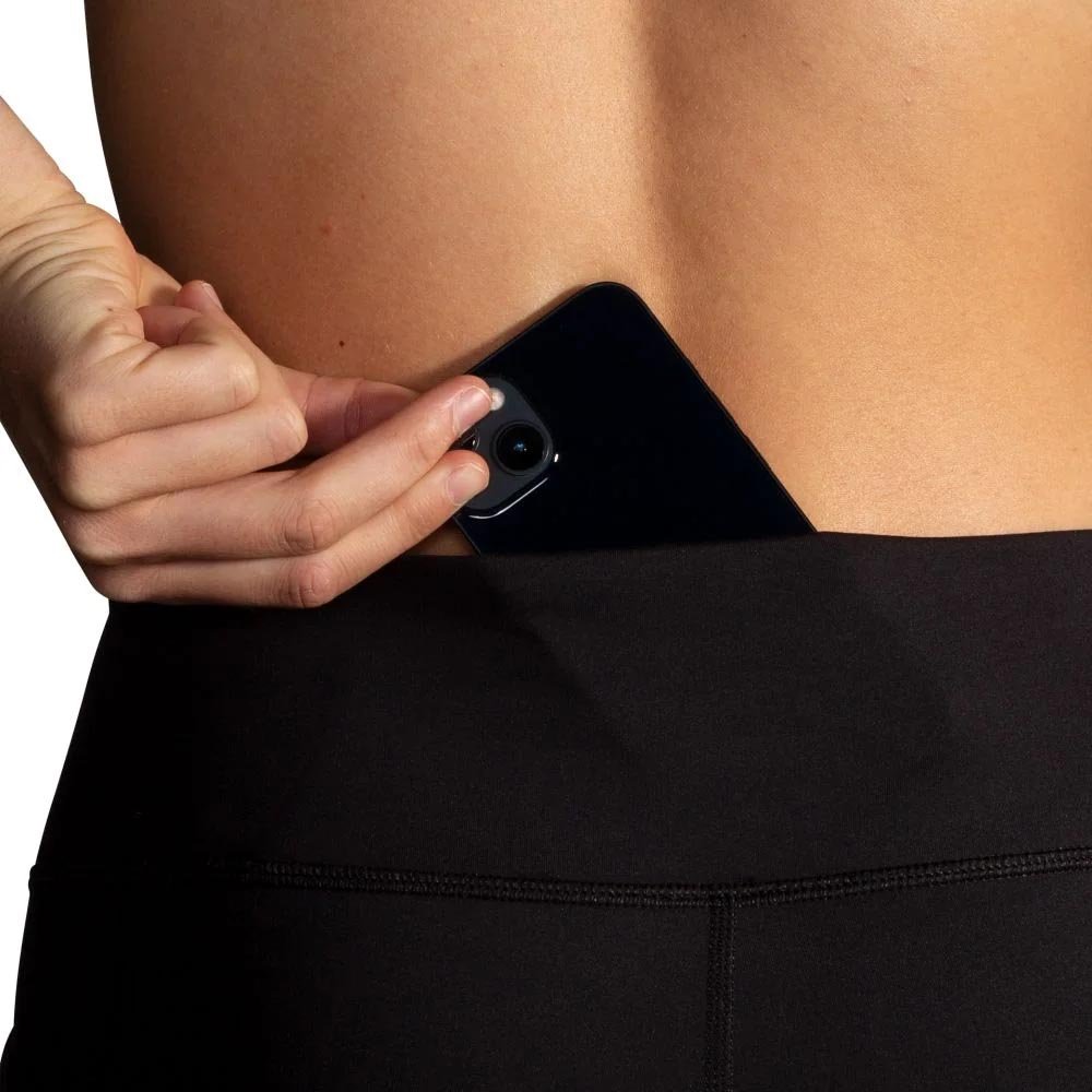 Spodnie Brooks Run Visible Tight 2.0 W Czarno-Pomarańczowe