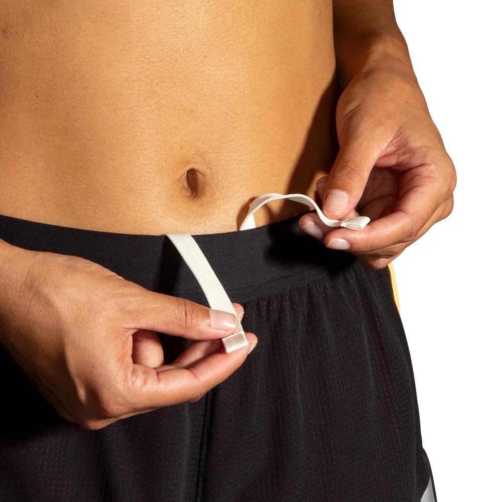 Spodenki Brooks Run Visible 4 2in1 Short 2.0 W Czarno-pomarańczowe