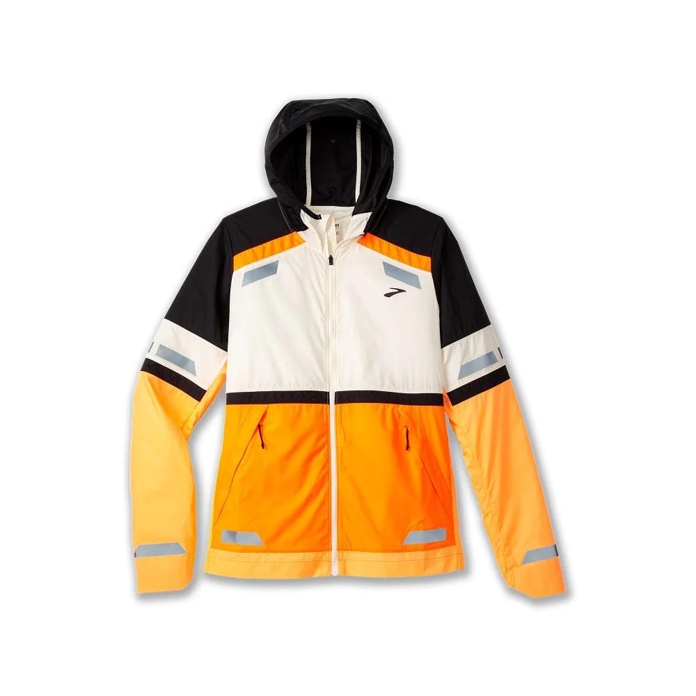 Kurtka Brooks Run Visible Jacket 2.0 W Biało-pomarańczowa