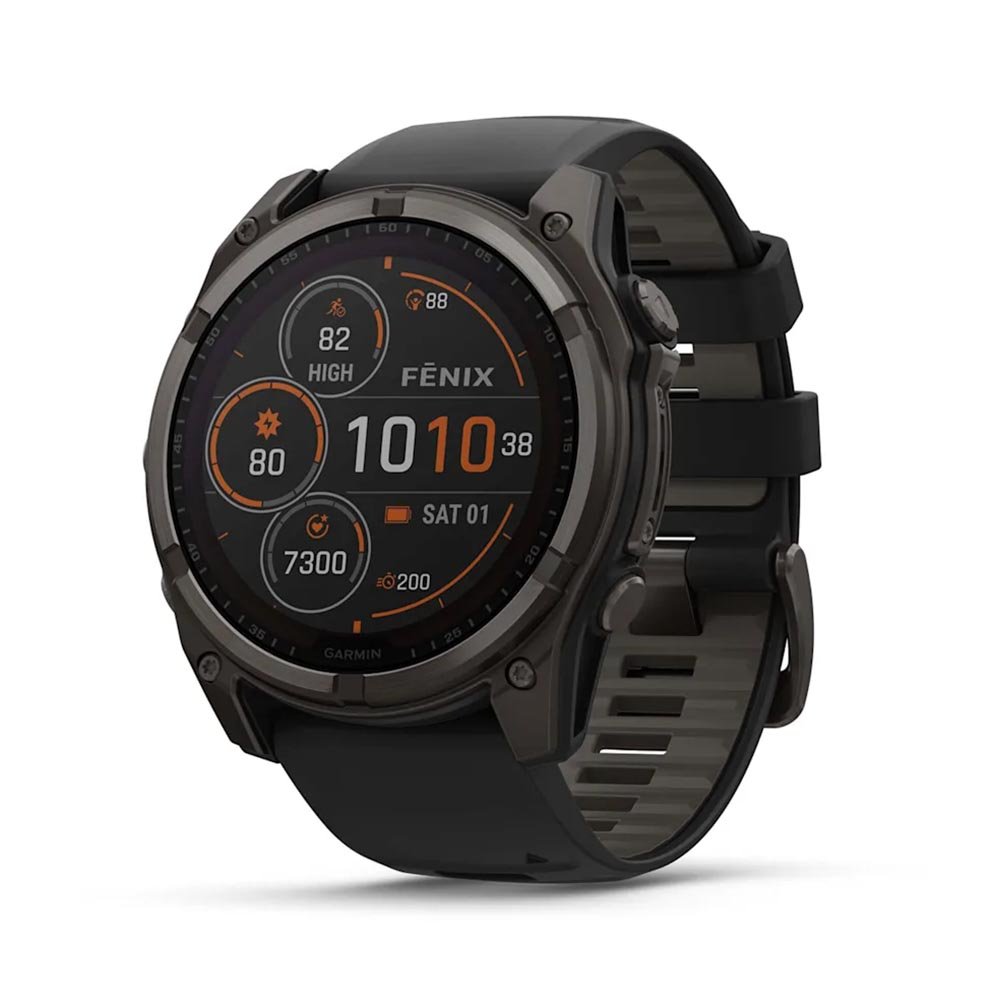 Zegarek Garmin Fenix 8 (51mm) Solar Saphphire Carbon Grey DLC U Czarny