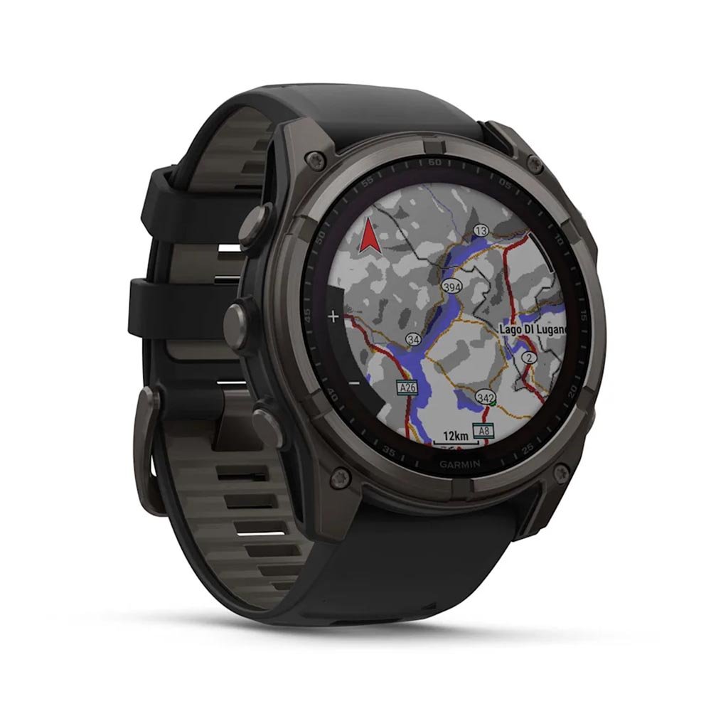 Zegarek Garmin Fenix 8 (51mm) Solar Saphphire Carbon Grey DLC U Czarny