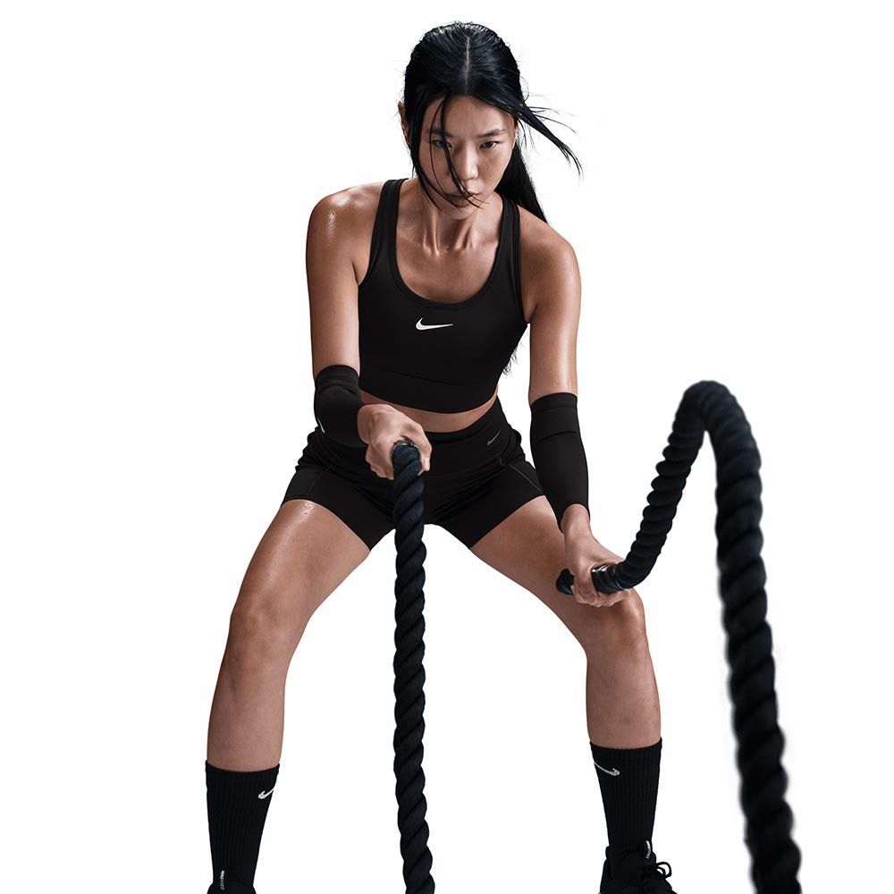 Stanik Nike Swoosh Pocket Medium Support Bra Czarny