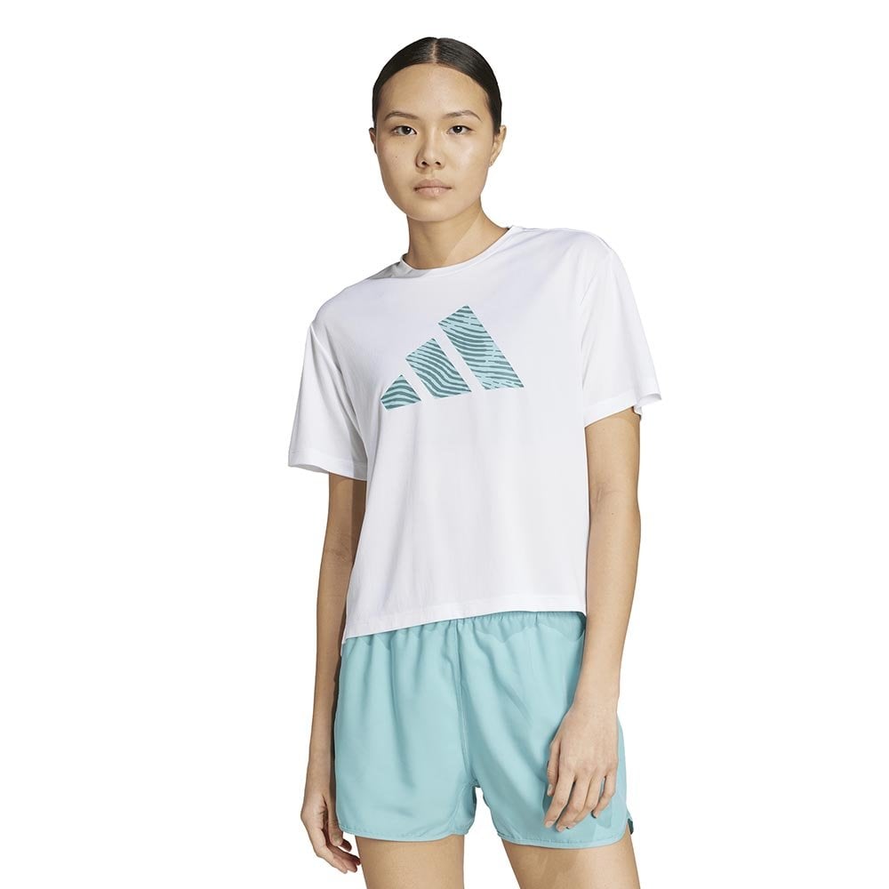 Koszulka adidas Adi365 Running Essentials Brand Love Tee W Biało-Niebieska