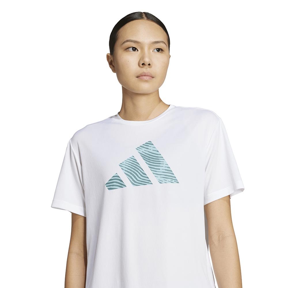 Koszulka adidas Adi365 Running Essentials Brand Love Tee W Biało-Niebieska