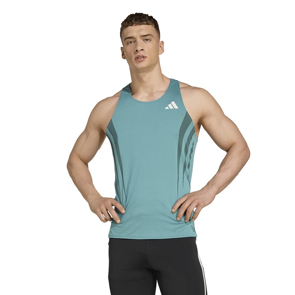 Koszulka adidas Adizero Archive Running Singlet M Turkusowa