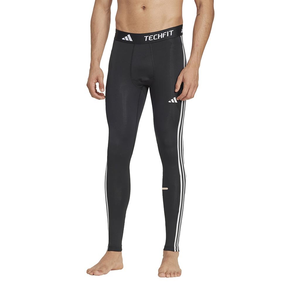 Legginsy adidas Techfit Compression Training 3-Stripes Long M Czarno-Białe