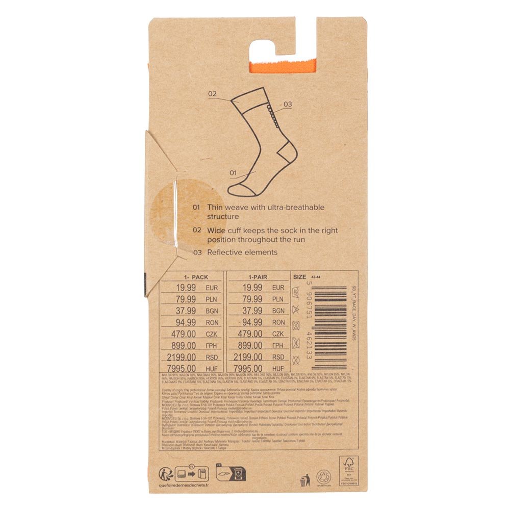 Skarpetki BeRunner Race Day Runner U Pomarańczowo-Białe