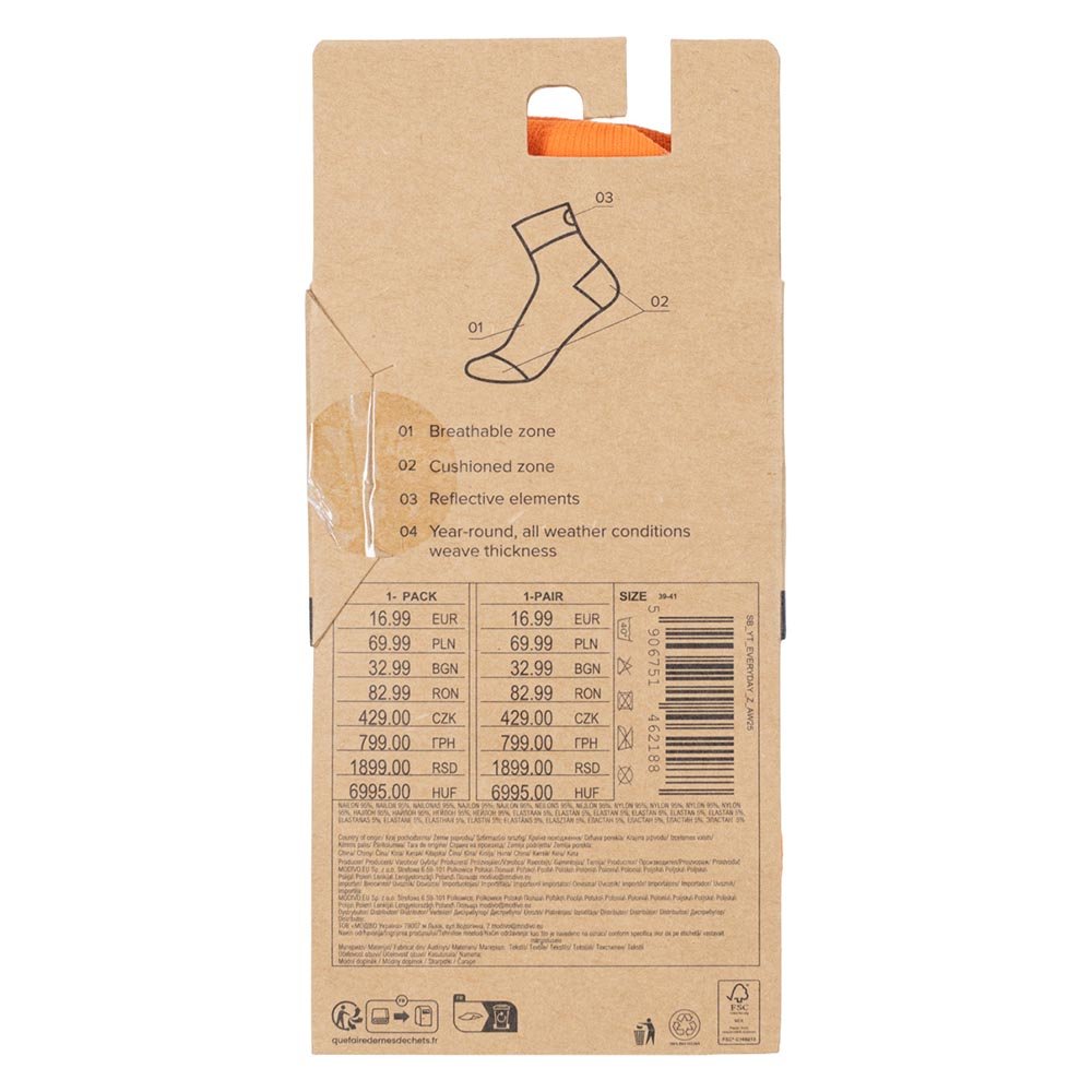 Skarpetki BeRunner Everyday Runner U Biało-Pomarańczowe