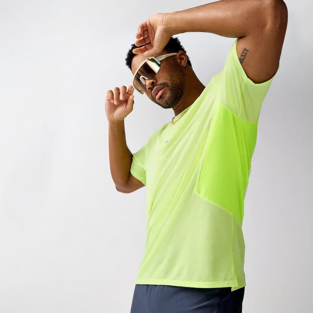 Koszulka Brooks High Point Short Sleeve 2.0 M Limonkowa