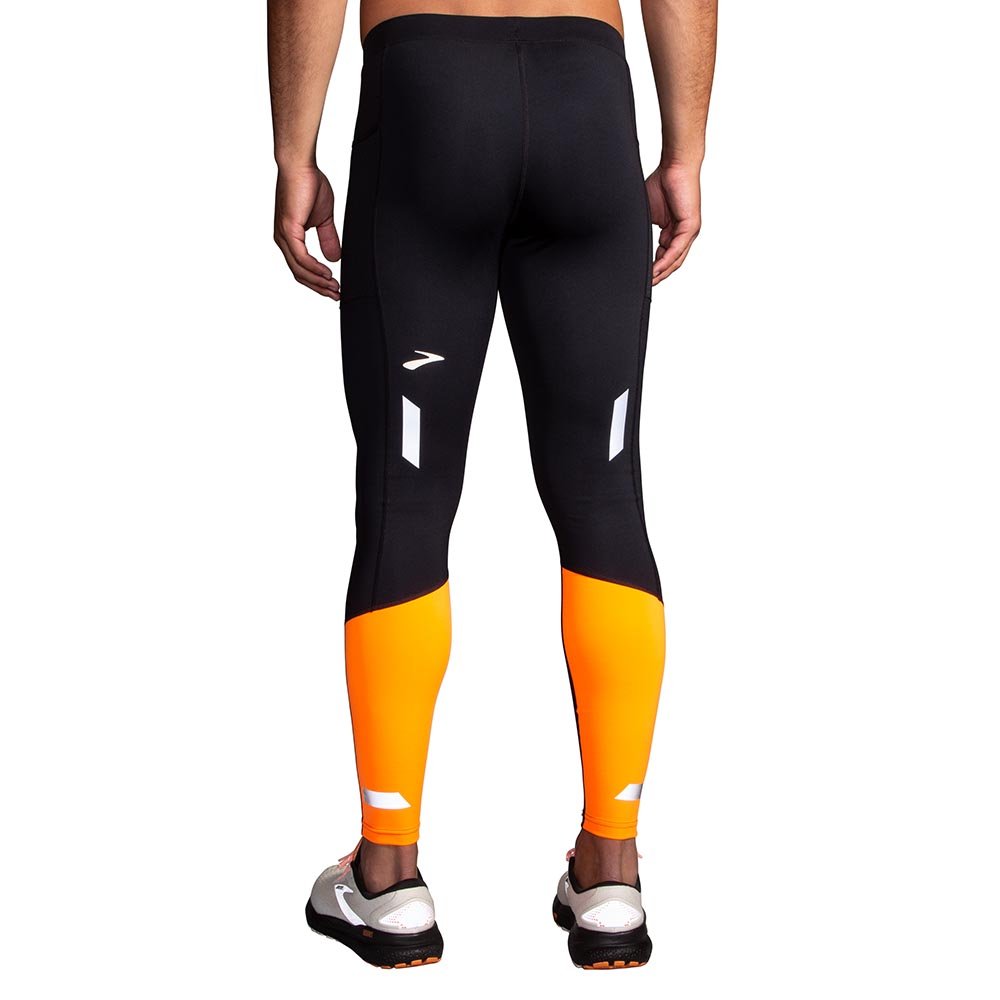 Legginsy Brooks Run Visible Tight 2.0 M Czarno-Pomarańczowe