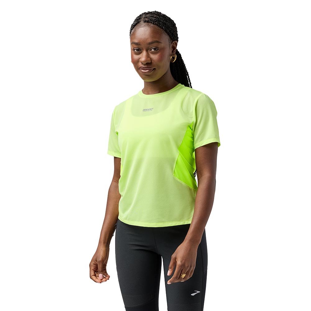 Koszulka Brooks High Point Short Sleeve 2.0 W Limonkowa