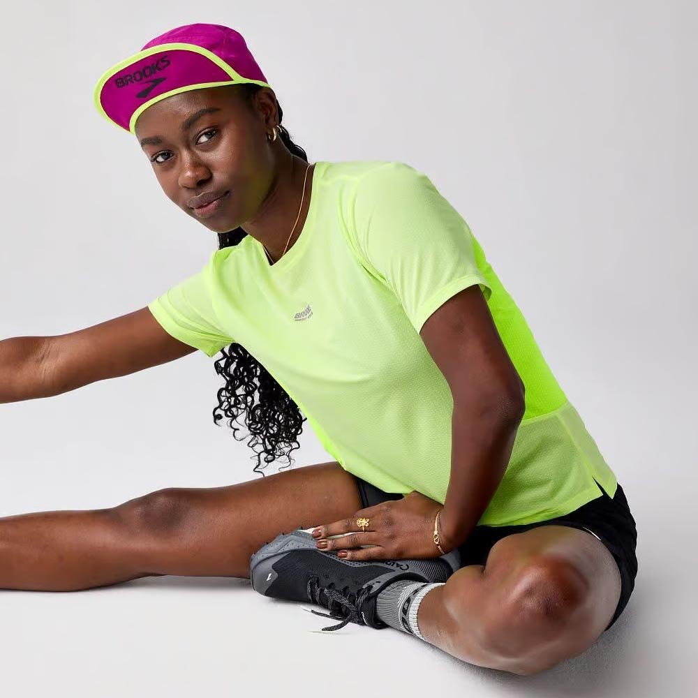 Koszulka Brooks High Point Short Sleeve 2.0 W Limonkowa