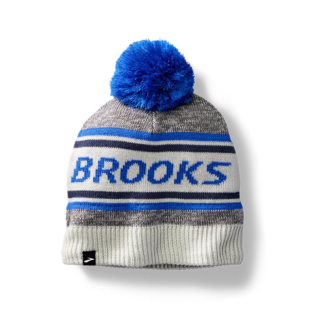 Czapka Brooks Heritage Pom Beanie U Niebiesko-Szara