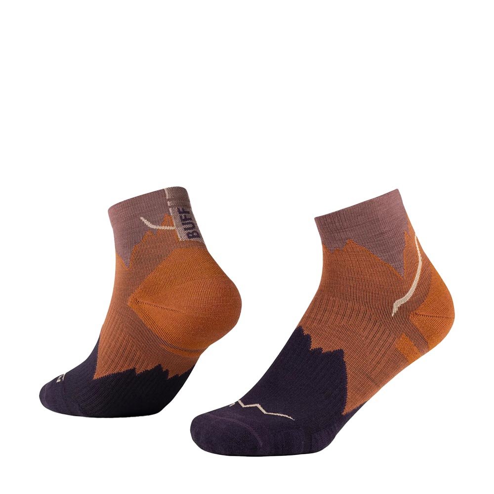 Skarpetki BUFF Merino Lightweight Quarter Sock U Brązowo-Czarne