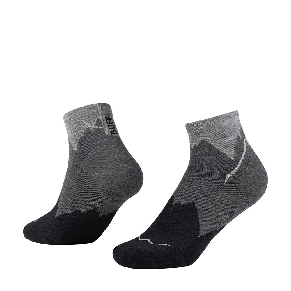 Skarpetki BUFF Merino Lightweight Quarter Sock U Szaro-Czarne