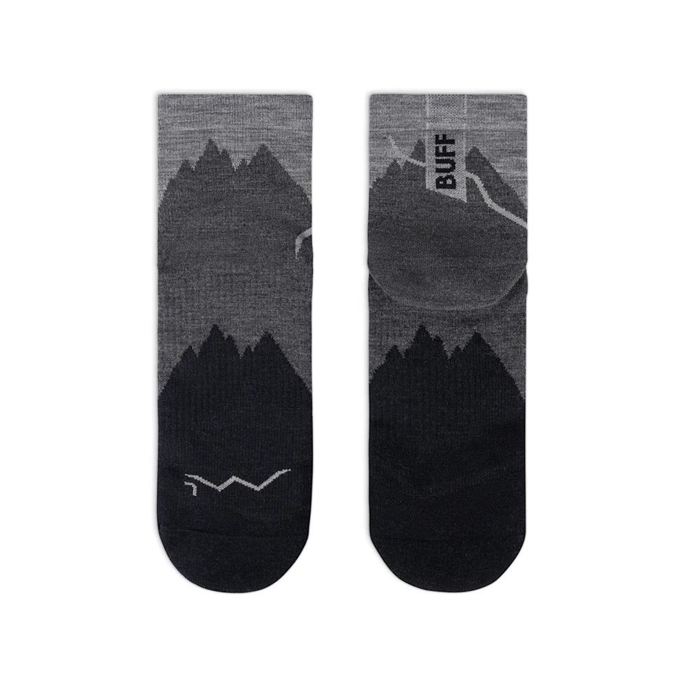 Skarpetki BUFF Merino Lightweight Quarter Sock U Szaro-Czarne