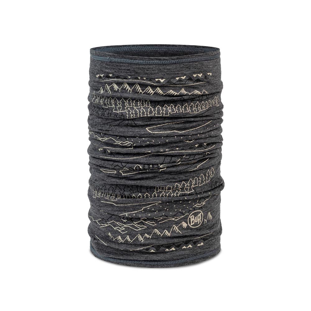 Bandana Buff Merino LightWeight Prints Eirik Grey U Szara