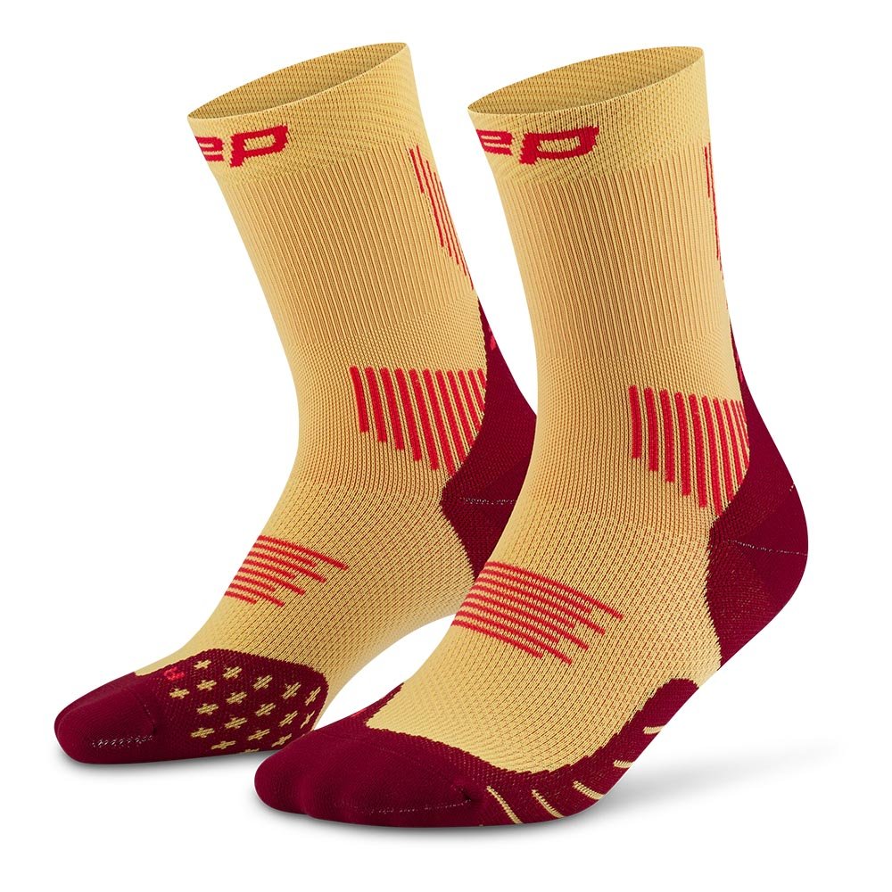 Skarpetki Cep Run Socks Mid Cut 5.0 W Żółto-Czerwone