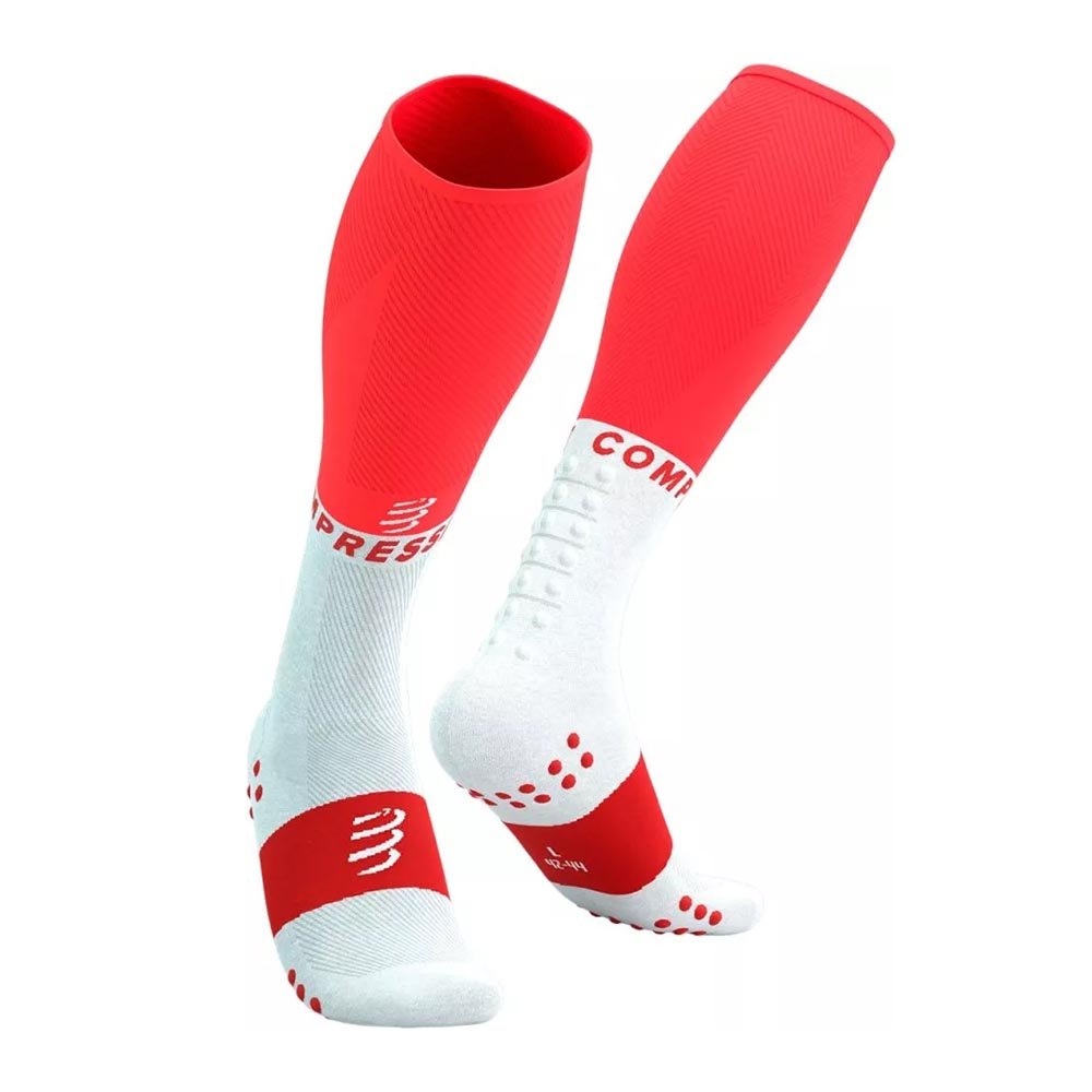 Skarpety kompresyjne Compressport Full Socks Run Oxygen Fluo Red U Czerwono-Białe