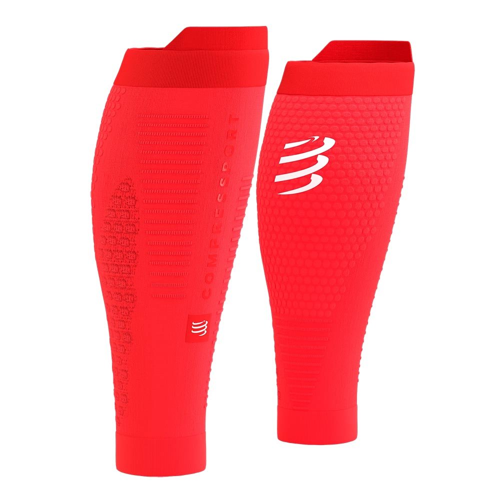 Opaski Compressport R2 3.0 Calf Sleeves U Czerwono-Białe