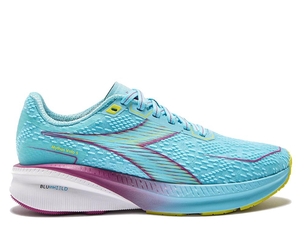 Buty Diadora Mythos Blushield Volo 5 W Błękitno-Bordowe