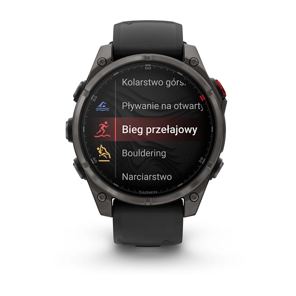 Zegarek Garmin Fenix 8  Pro (47 mm) LTE, Sapphire, Carbon Grey DLC U Czarny