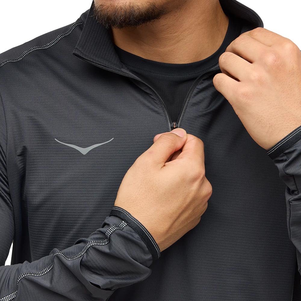 Koszulka Hoka GlideTech Quarter Zip M Czarna