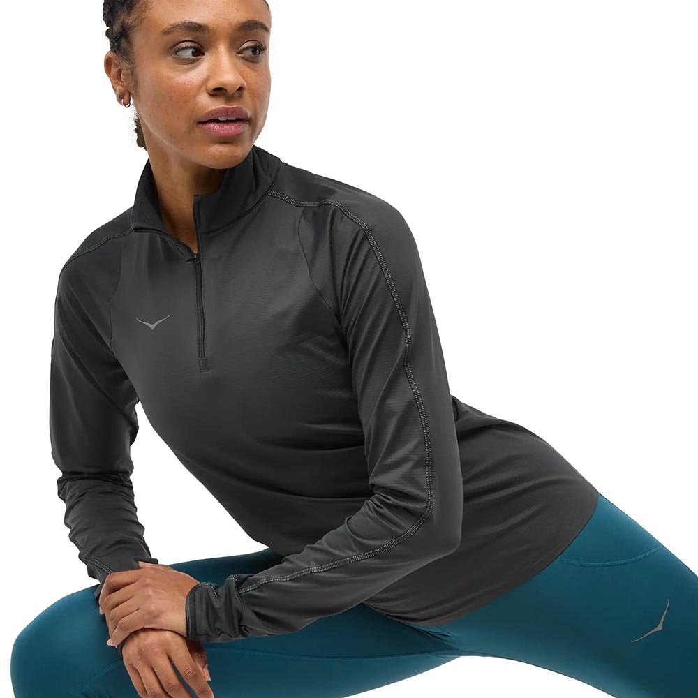 Koszulka Hoka GlideTech Quarter Zip W Czarna