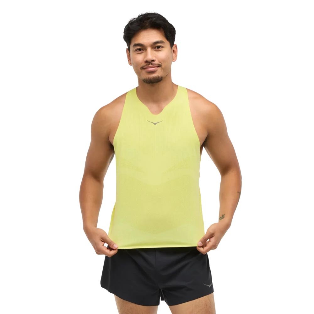 Koszulka Hoka Race Singlet M Limonkowa [1164154-HKCT