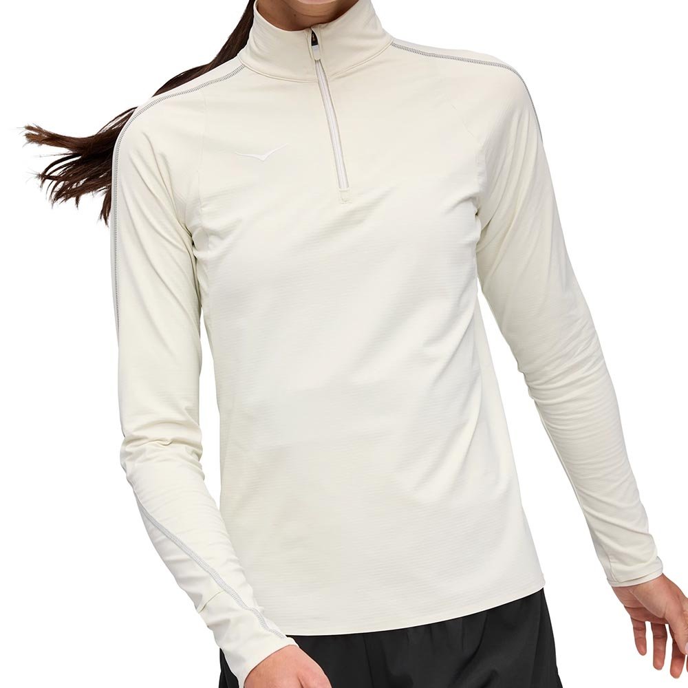 Koszulka Hoka GlideTech Quarter Zip W Biała