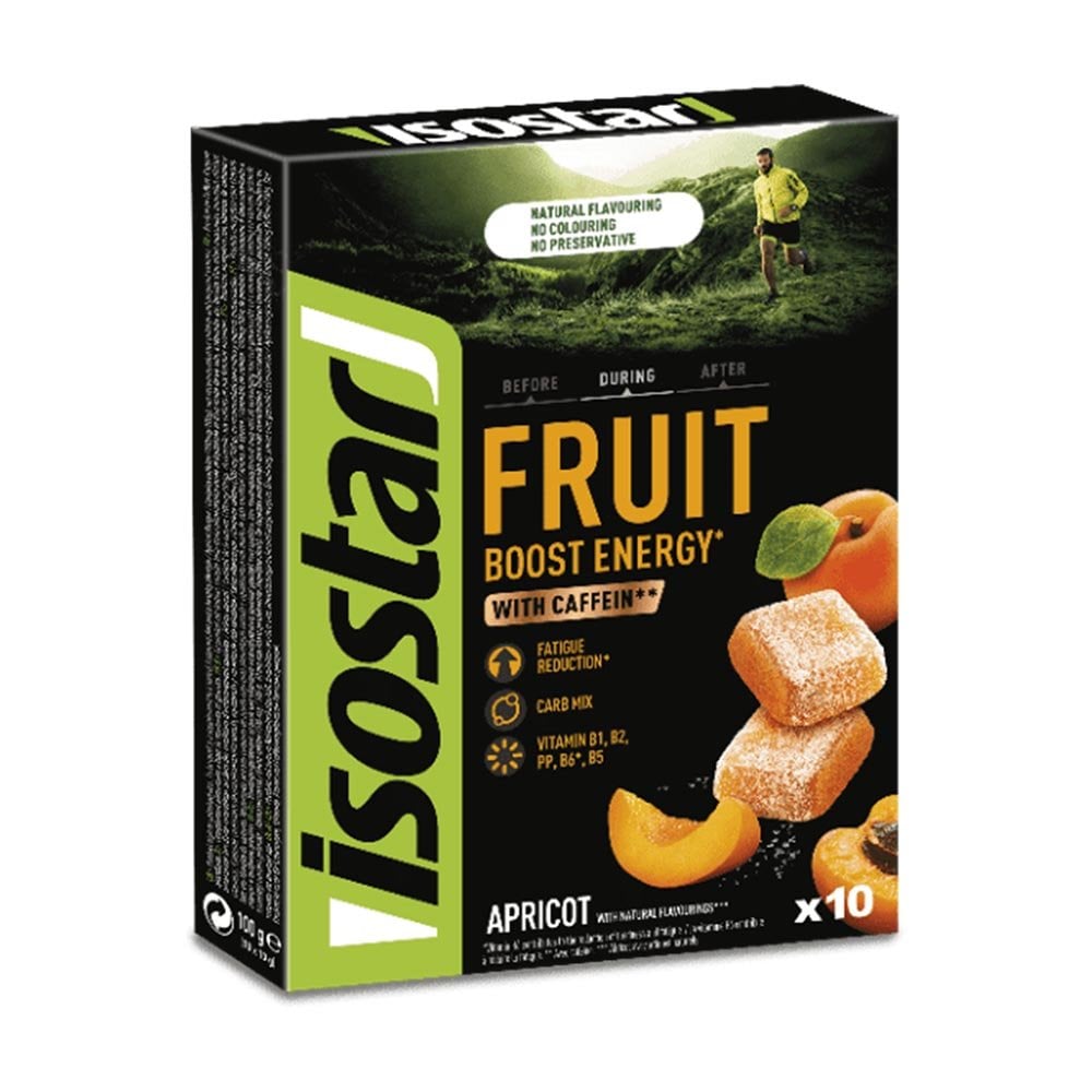 Isostar Energy Fruit Boost Galaretki z kofeiną o smaku morelowym - 100G