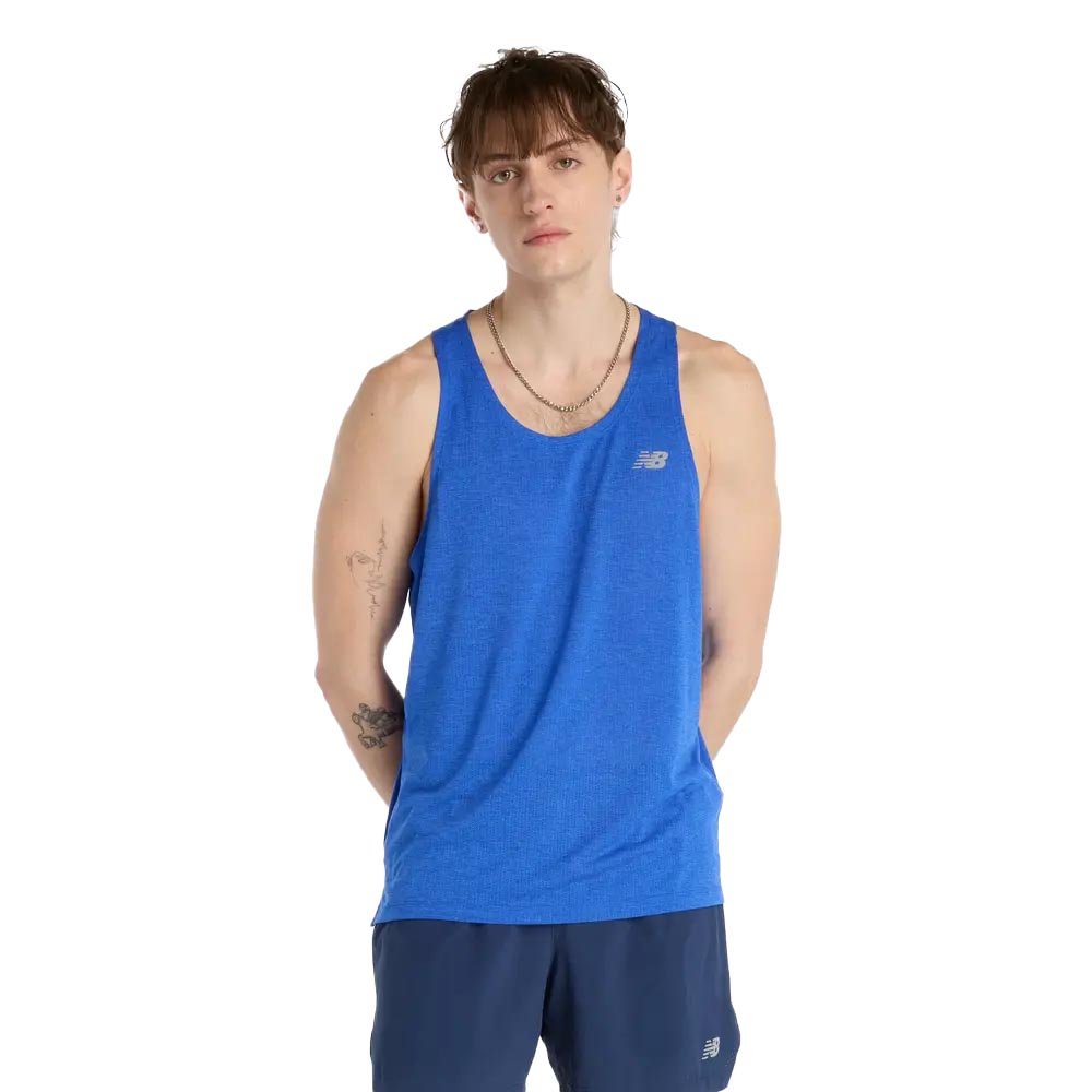 Koszulka New Balance Athletics Run Singlet M Niebieska
