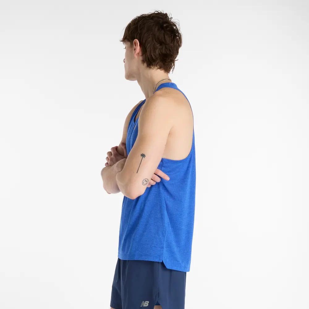 Koszulka New Balance Athletics Run Singlet M Niebieska