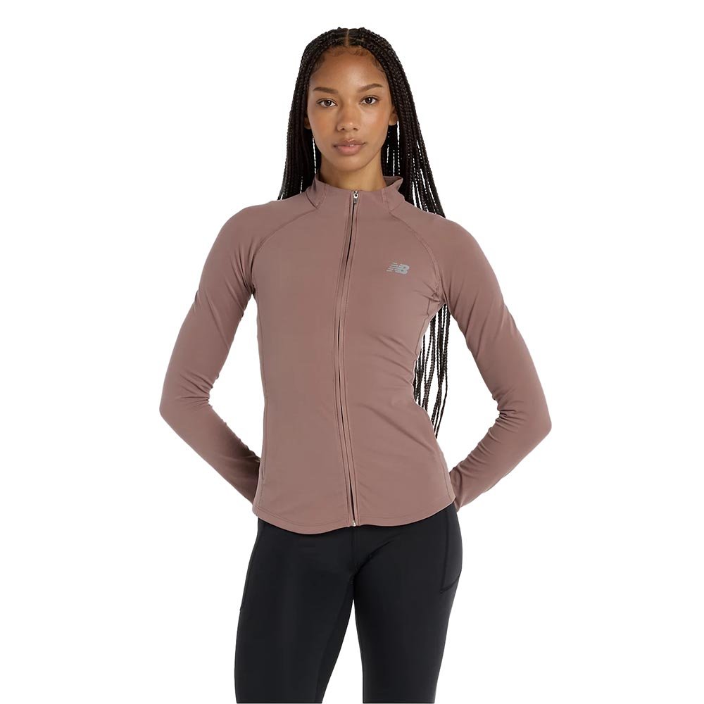 Kurtka New Balance Harmony Full Zip W Różowo-Brązowa