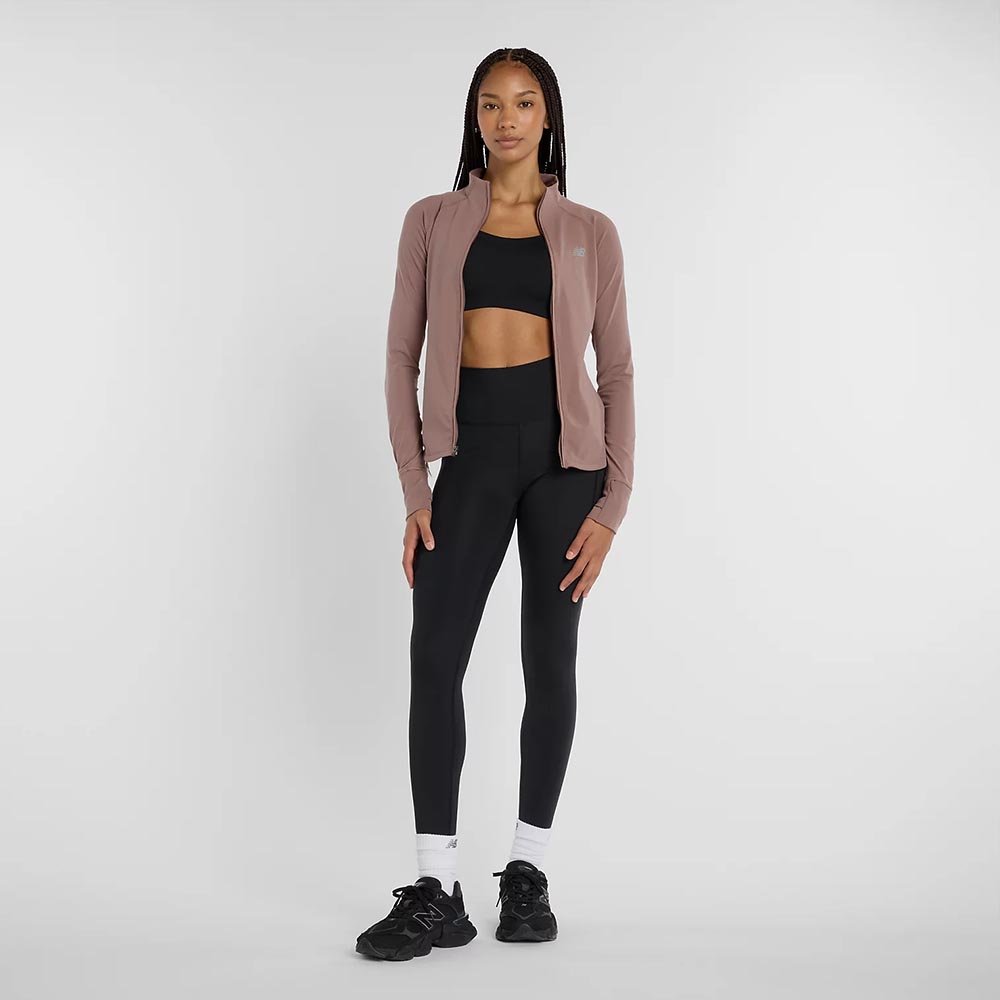 Kurtka New Balance Harmony Full Zip W Różowo-Brązowa