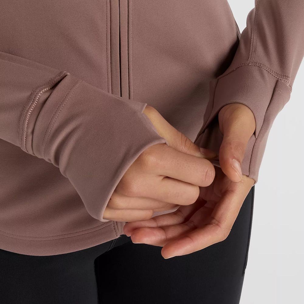 Kurtka New Balance Harmony Full Zip W Różowo-Brązowa