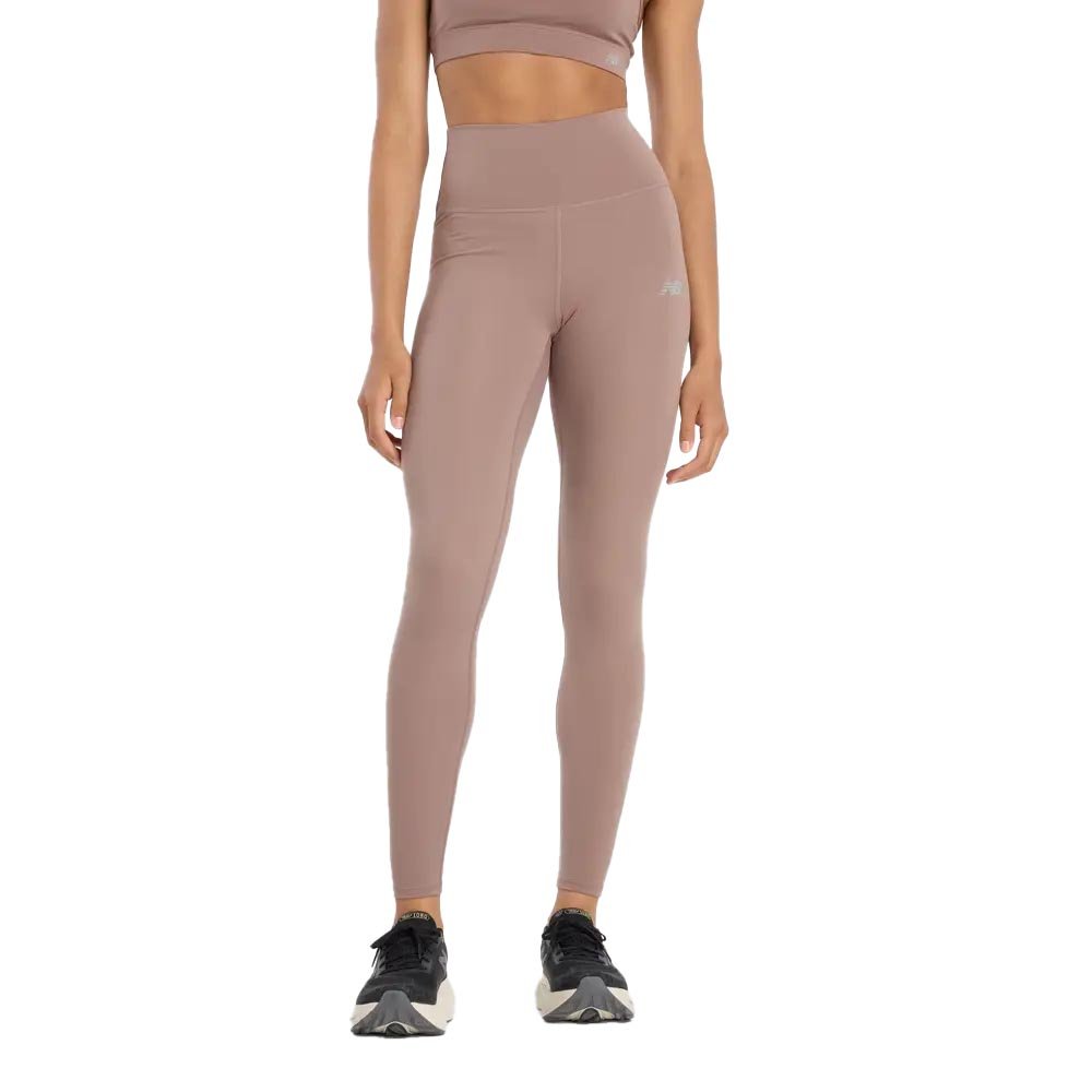 Legginsy New Balance Harmony High Rise W Beżowe