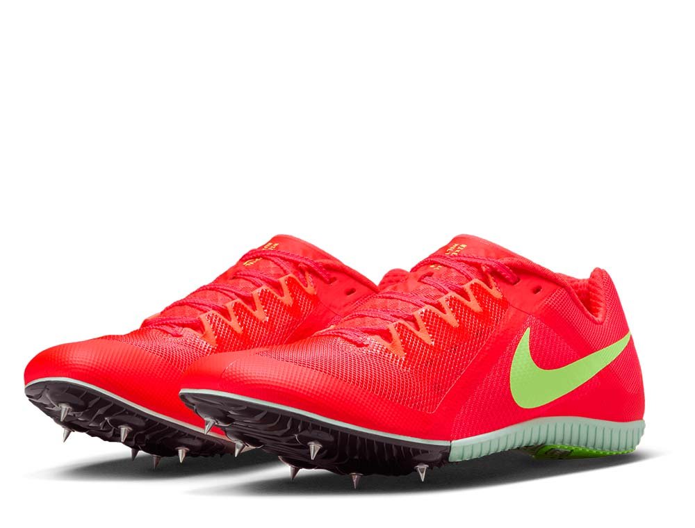 Kolce do biegania Nike Zoom Rival Sprint U Czerwono-Limonkowe