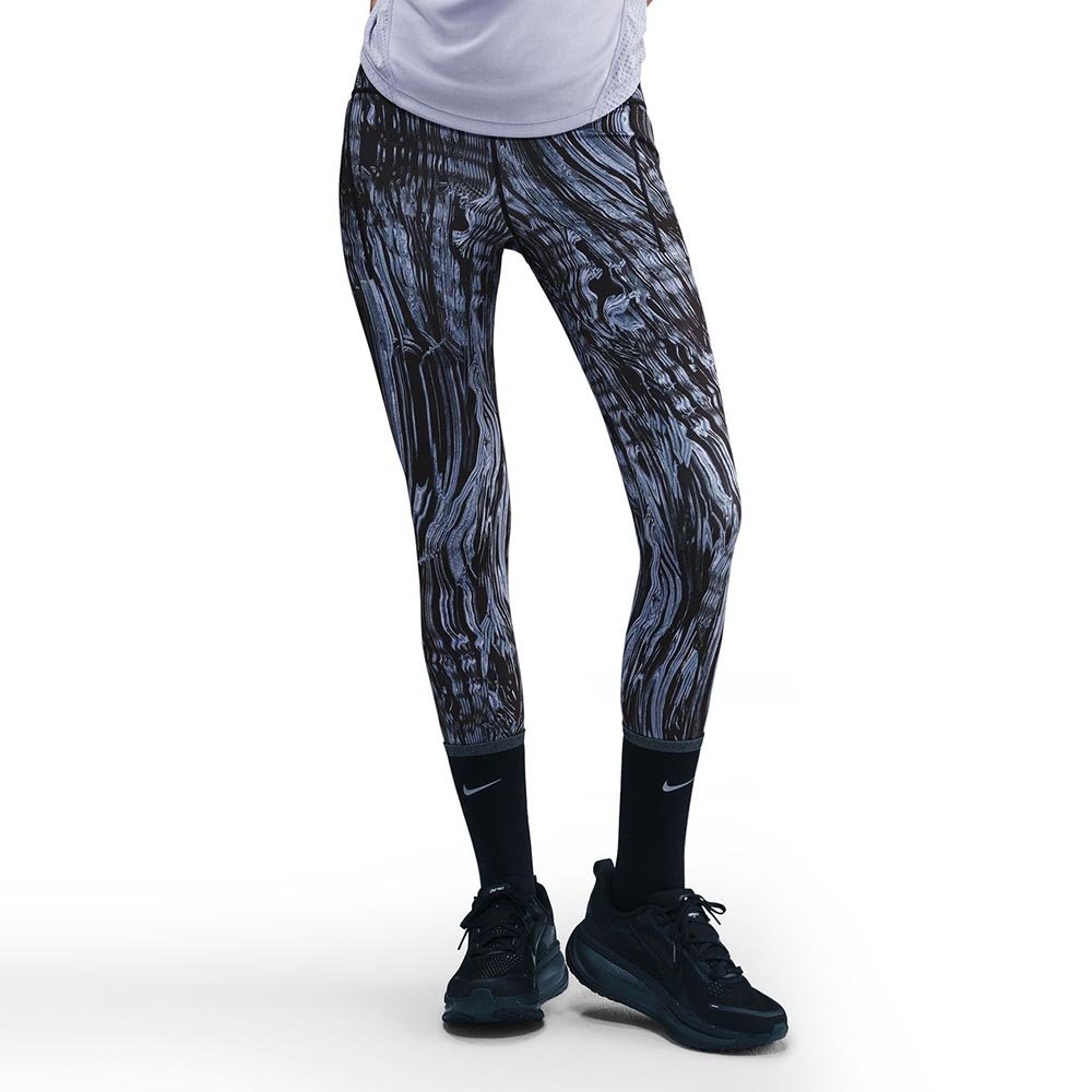 Legginsy Nike Dri-FIT Swift 7/8 Tight W Czarno-Fioletowe