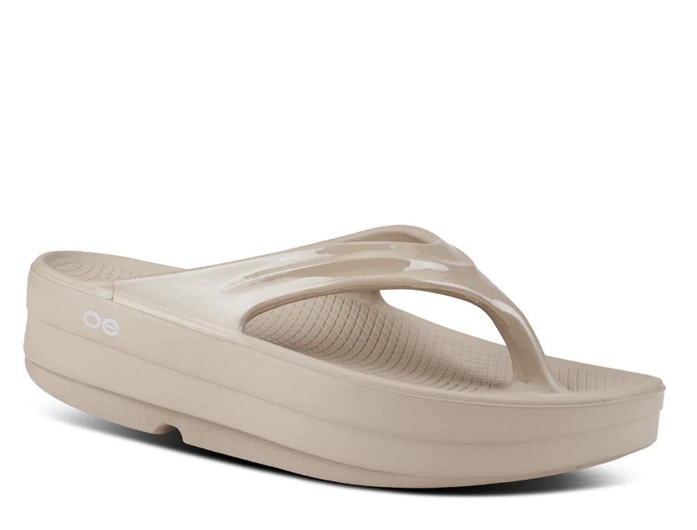 Klapki OOFOS Orginal Sport Thong Nomad U Beżowe