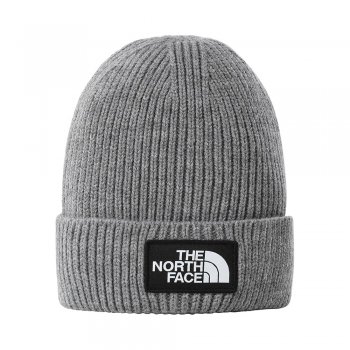 czapka the north face box logo cuffed beanie grey m szara